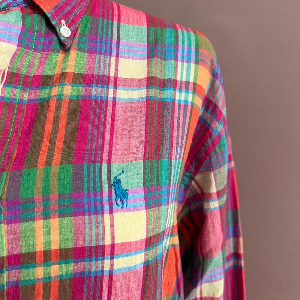 Ralph Lauren Pink Multi Plaid Button-Down Shirt - Picture 4 of 11